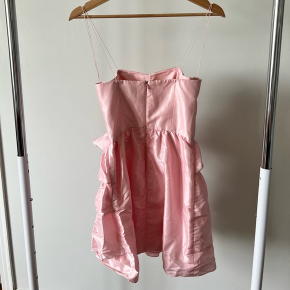 ARDEN B BABY PINK ROSE MINI SATIN DRESS - Picture 3 of 4